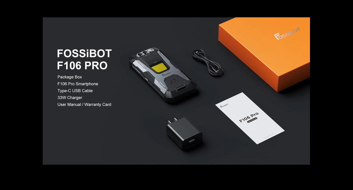 FOSSiBOT-F106PRO Rugged Smartphone, Android 14 Cellphone, 12000mAh, NFC, GPS, Helio G85, Mobile Phone, World Premiere