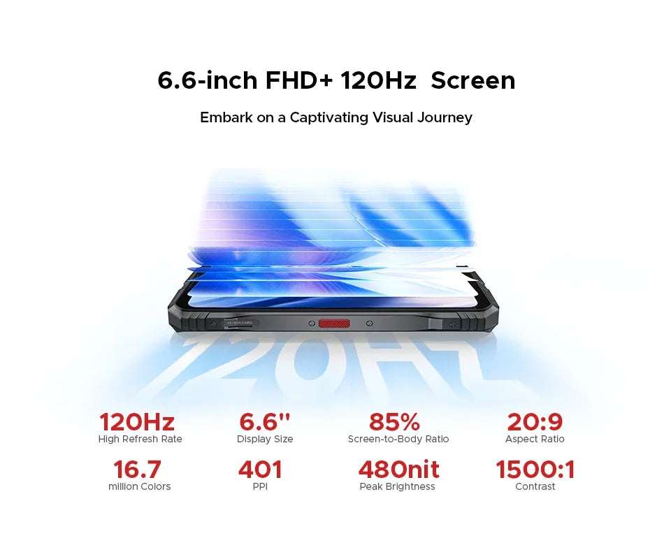 Global Version DOOGEE S118 Pro Rugged Phone 8GB 512GB 108MP AI Main Camera 6.6'' FHD 120Hz 10800mAh Battery Android 14 NFC