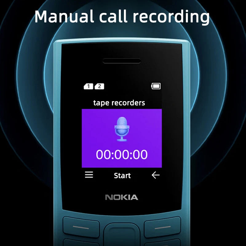 Nokia 105 4G 2023 Feature Phone Dual SIM Bluetooth 5.0 1450mAh FM Radio Call Recording with Hebrew Keyboard New And Original