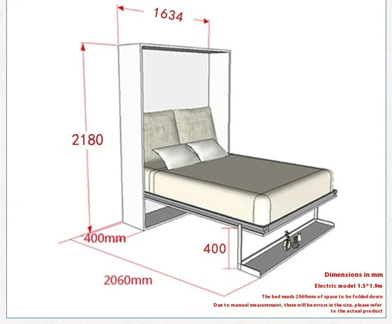 ElectricInvisible Bed Sofa Integrated Folding Wall Bed with Sofa Hidden Bed Invisible Hardware Accessories New Furniture Bedroom