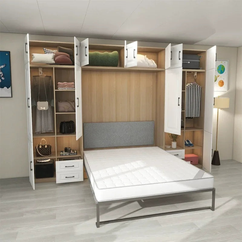 Multipurpose Custom Space Saving Furniture Hidden Wall Bed Revolving Vertical Ottoman Horizontal Folding Custom Murphy Bed