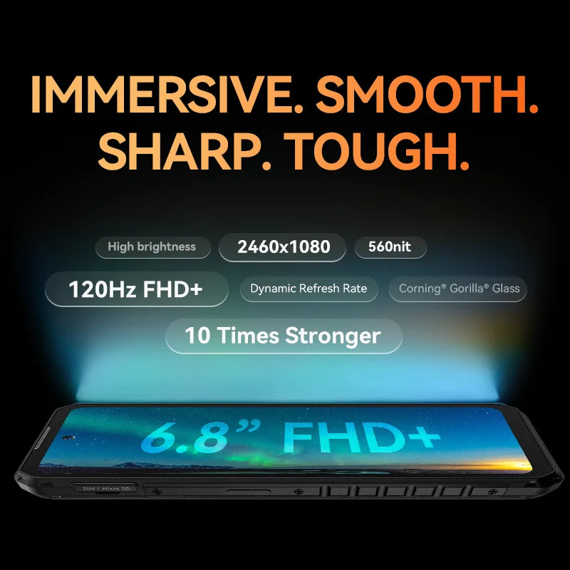 IIIF150 B2 Pro Rugged Smartphone Android Cell Phone G99 120Hz 6.8'' Screen 24GB RAM 256GB ROM 108MP Camera 10000mAh 30W Charge