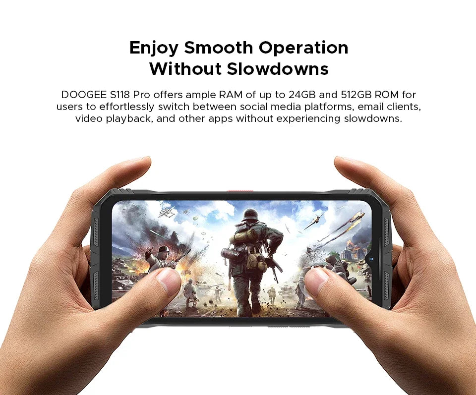 Global Version DOOGEE S118 Pro Rugged Phone 8GB 512GB 108MP AI Main Camera 6.6'' FHD 120Hz 10800mAh Battery Android 14 NFC