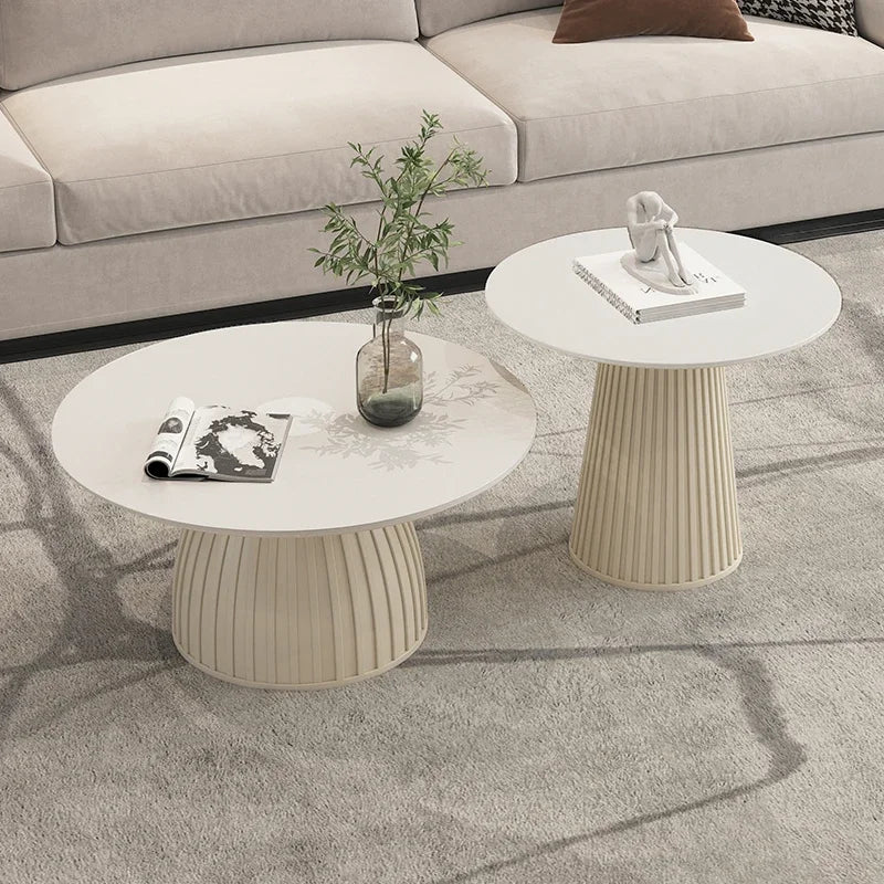 Cream Wind Rock Plate Coffee Table Living Room Small Simple Tea Table Center Modern Hallway Mesa Centro Salon Furniture Home