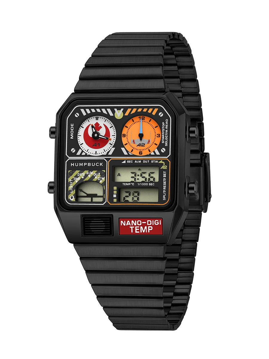 HUMPBUCK Digital Watches for Men Classic Themes Multifunctional Wristwatch with Temperature Stopwatch Dual Time and Calendar
