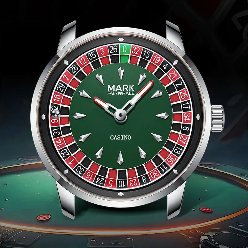 Mark Fairwhale 2025 New Top Brand Men Quartz Watch Arabic numerals Rotating Dial Roulette Automatic Watch Diamond Luminous Hand