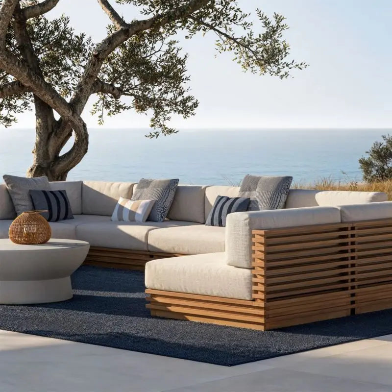 Outdoor Garden Sofa Set Furniture Waterproof Cloth Aluminum Frame Sofa Set with Seat Cushion Outdoor Furniture Sofa Combination