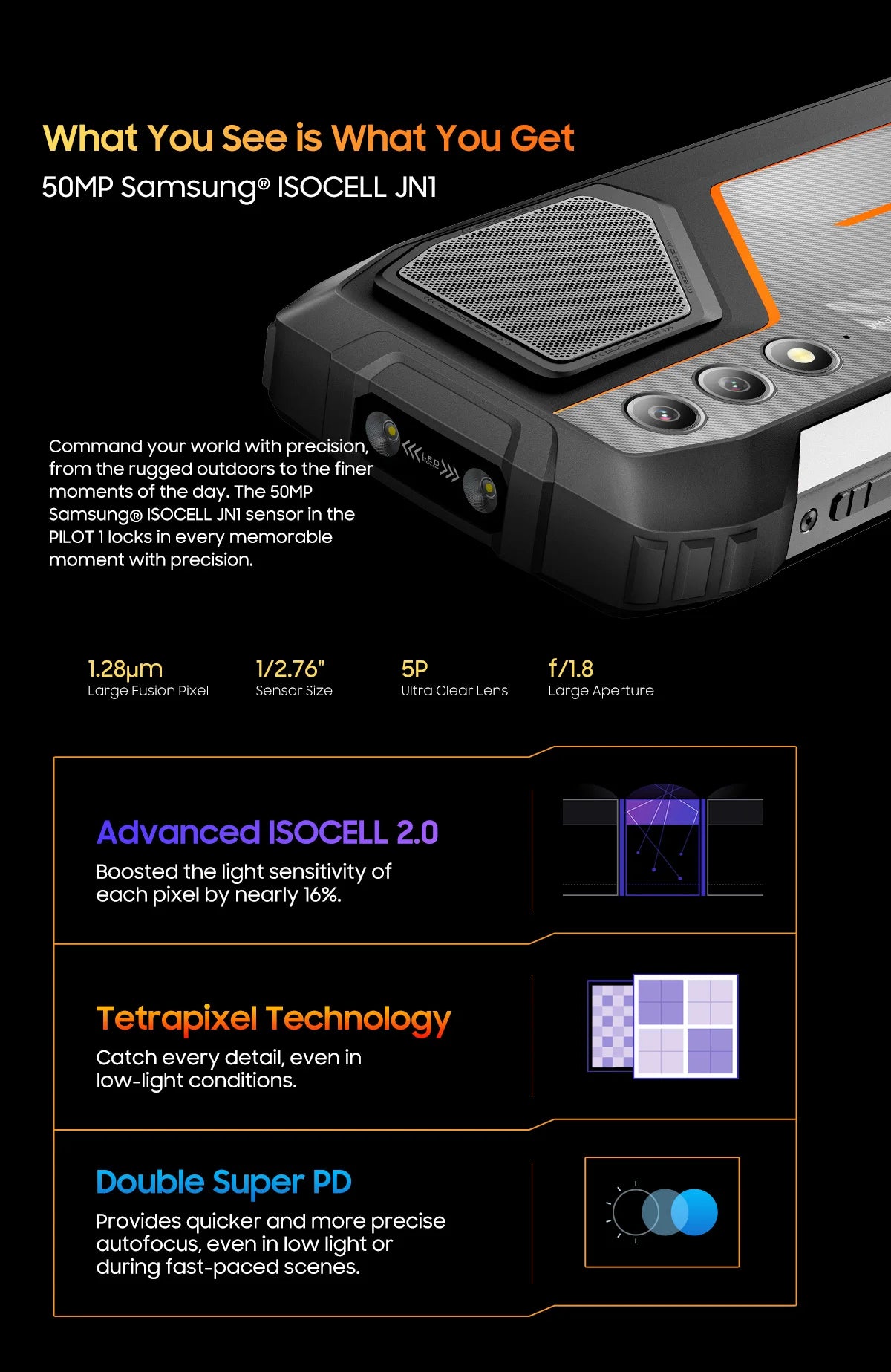 Blackview OSCAL PILOT 1 Rugged Phone, 6GB 256GB Smartphone Helio G81, 6.67'' Display Mobile Phone With 15000mAh, NFC Cellphones