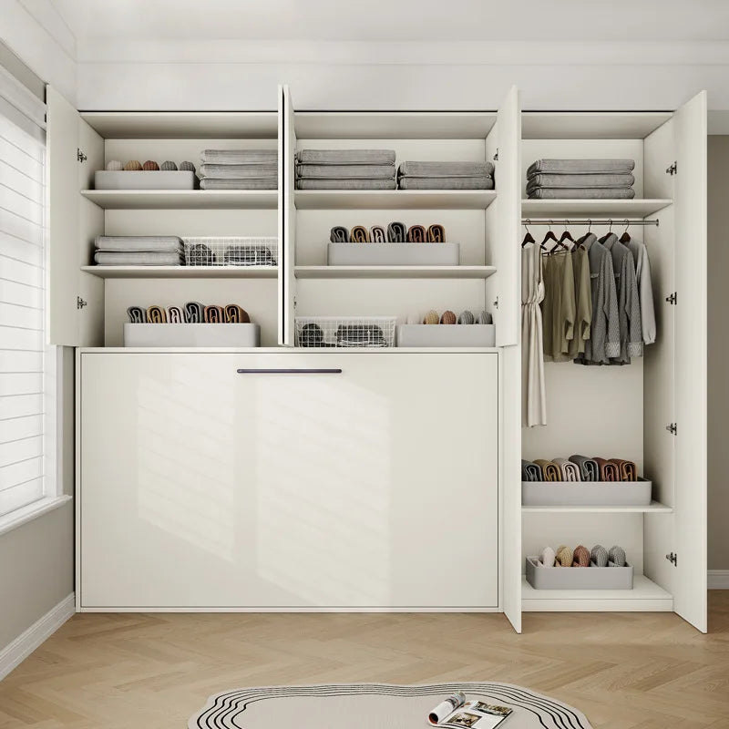Multifunctional rollover invisible bed modern desk wardrobe integrated folding bed wall bed space saving