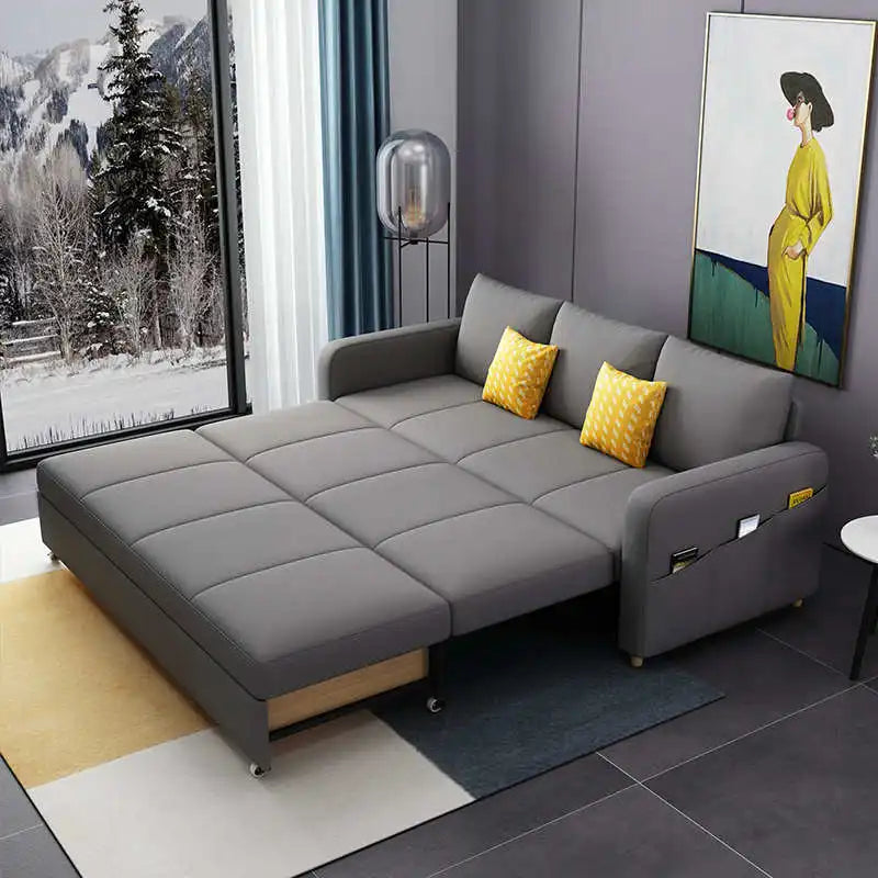 Space Saving Multi-purpose Living Room Set Furniture Modern Fabric Folding Sofa Bed