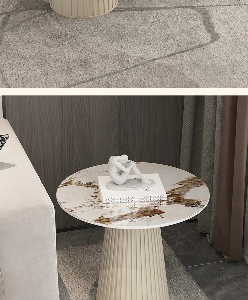 Cream Wind Rock Plate Coffee Table Living Room Small Simple Tea Table Center Modern Hallway Mesa Centro Salon Furniture Home