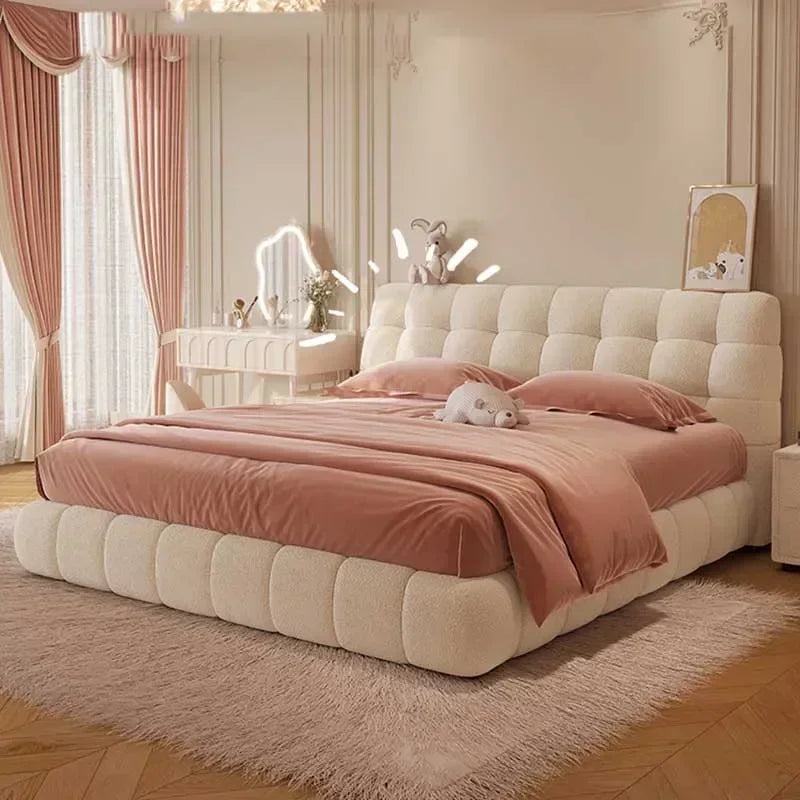 Storage Luxury Double Bed Wood Modern Loft Floor Home Double Bed Queen Girls Sleeping White Cama Box Casal Bedroom Furniture
