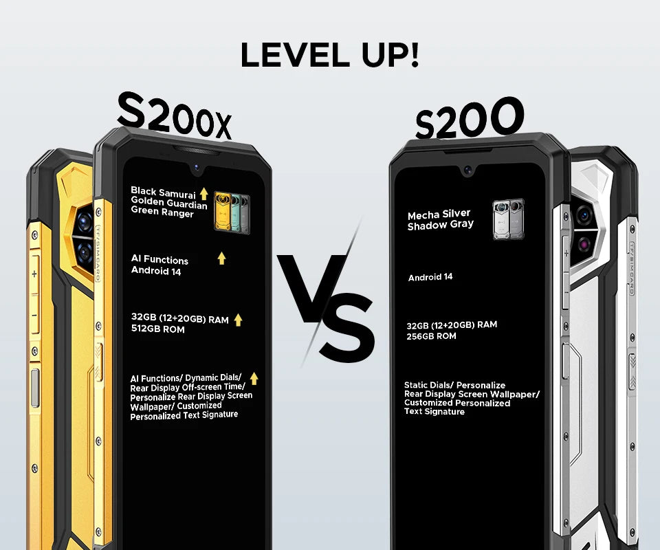 Global Version DOOGEE S200 X 5G Rugged Phone 32GB 512GB 6.72" FHD+ 120Hz Display MTK Dimensity 7050 10100mAh Large battery