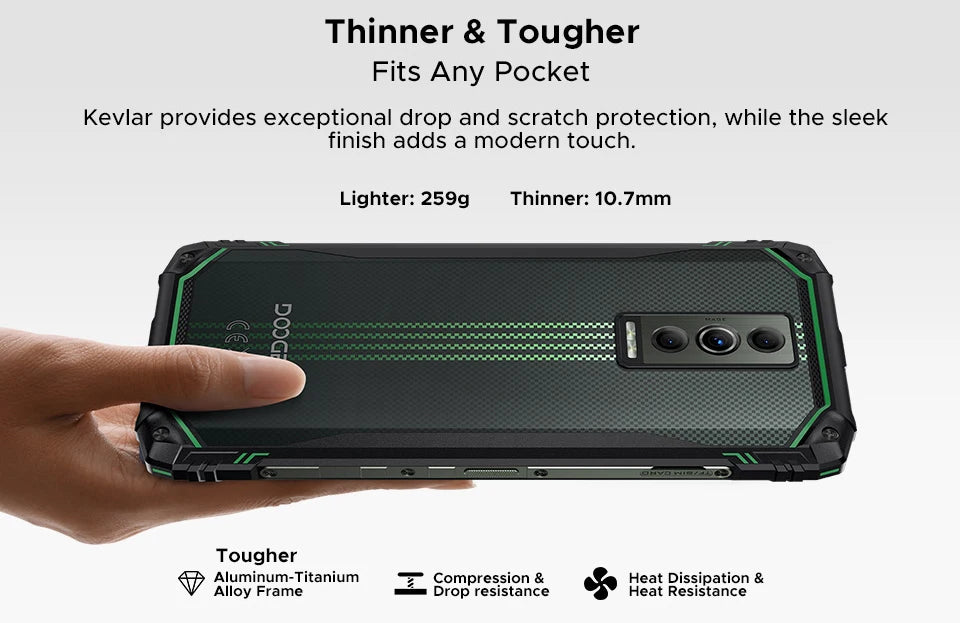 Global Version DOOGEE Blade10 Energy Rugged Phone Ultra-thin Android 15 6150mAh Battery 6.56'' Screen Widevine L1 Smartphone