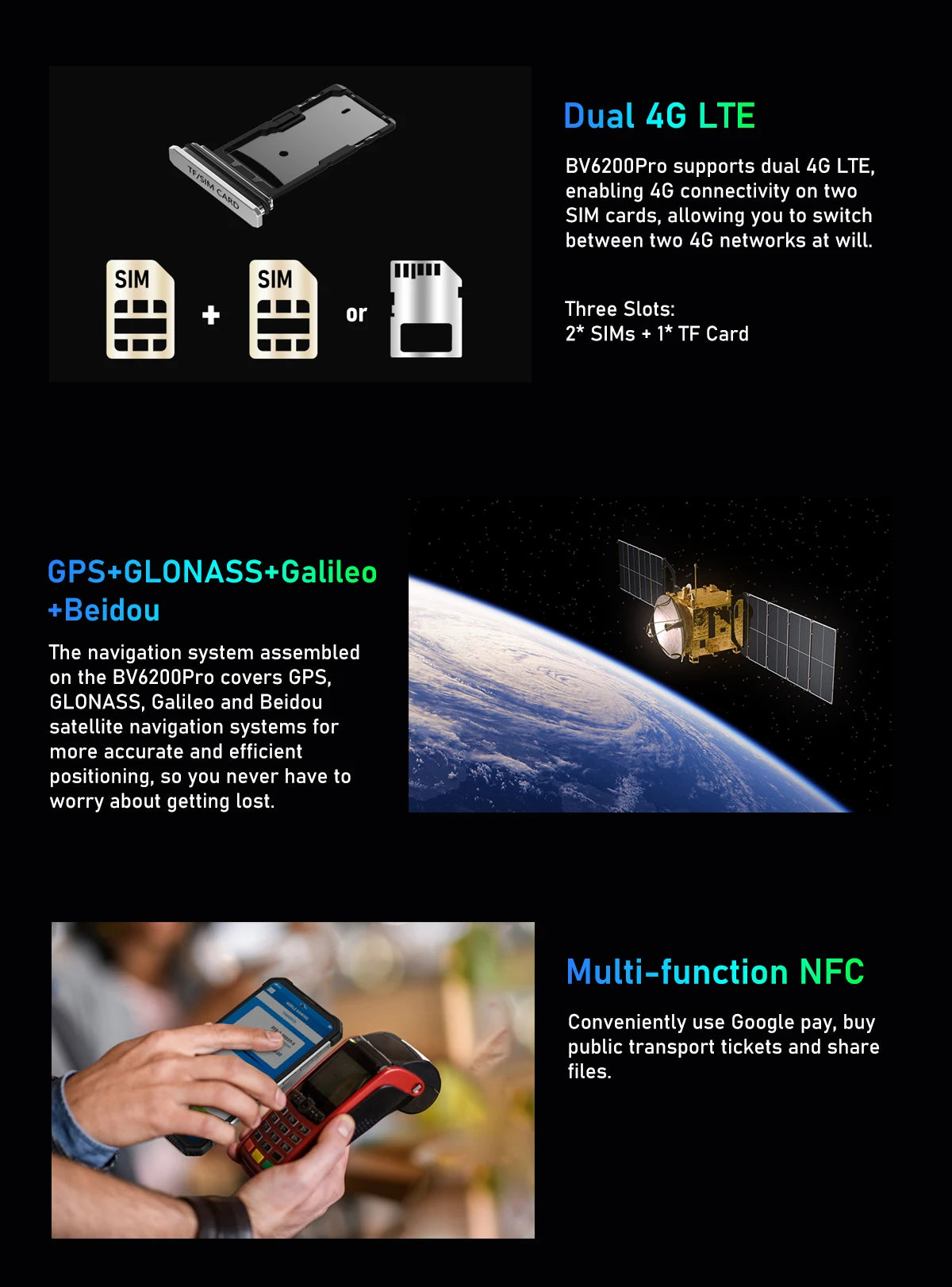 Blackview BV6200 Pro Rugged Phone Android 13 6.56'' Helio P35, 6GB+128GB Smartphone 13000mAh With 18W Fast Charge NFC Cell Phone