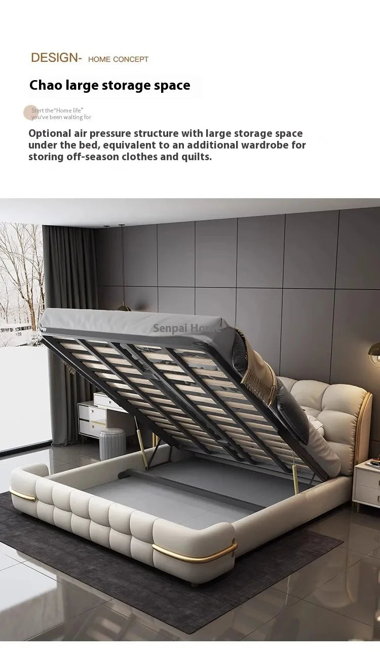 Aesthetic Luxury Unique Bed Queen Elastic Bedroom Double Bed Sleeping 180x200 Camas De Matrimonio Dormitorio Home Decoration