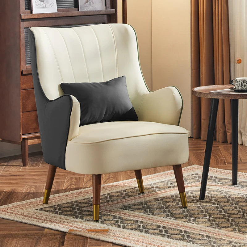 Elastic Ottoman Armrest Chair Leather Green Beaty Meditation Lazy Chair Balcony Relax Cadeiras De Sala De Estar Furniture