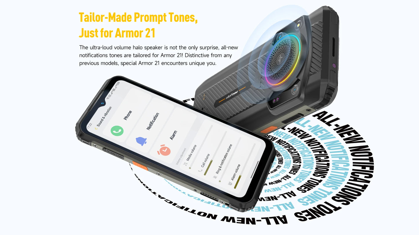 (2023 New) Ulefone Armor 21 Smartphone, G99 Android 13, 16GB RAM, 256GB ROM, Rugged Phone, 64MP, 9600mAh, Mobile phone, Global