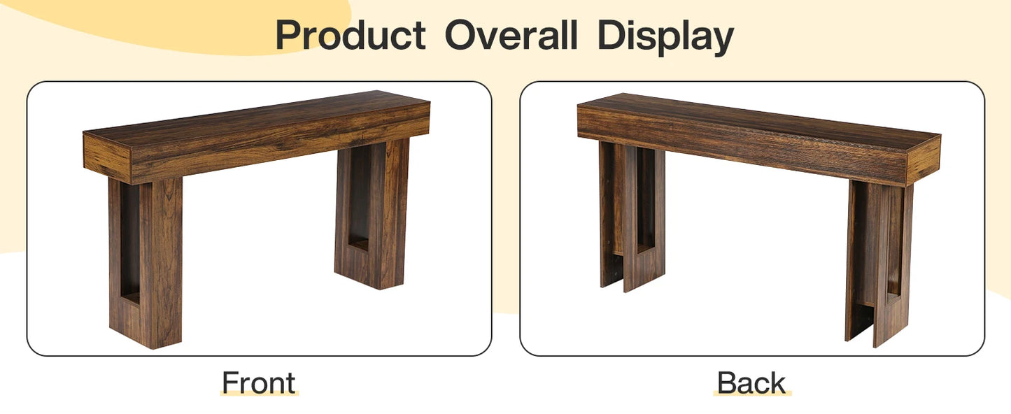 Tribesigns 63-Inch Long Console Table, Farmhouse Wooden Sofa Table Behind The Couch, Narrow Entryway Table for Entrance, Hallway
