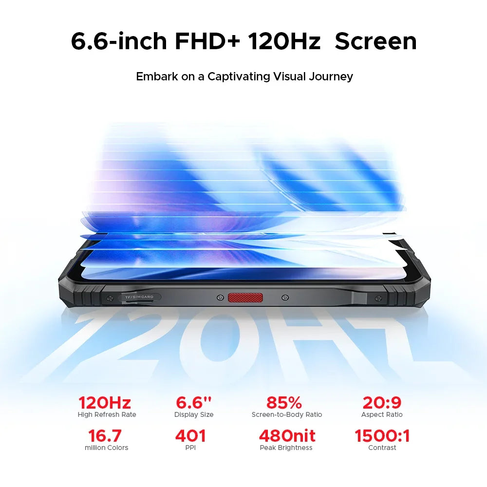 Global Version DOOGEE S118 Pro Rugged Phone 8GB 512GB 108MP AI Main Camera 6.6'' FHD 120Hz 10800mAh Battery Android 14 NFC