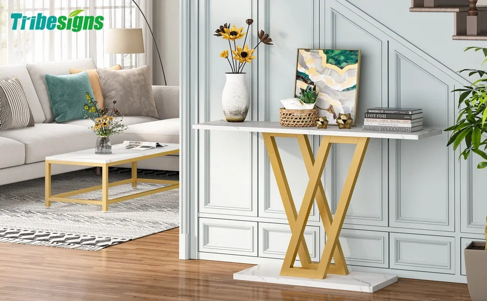 Tribesigns 43 Inch Console Table Industrial Entryway Hallway Table Living Room Furniture