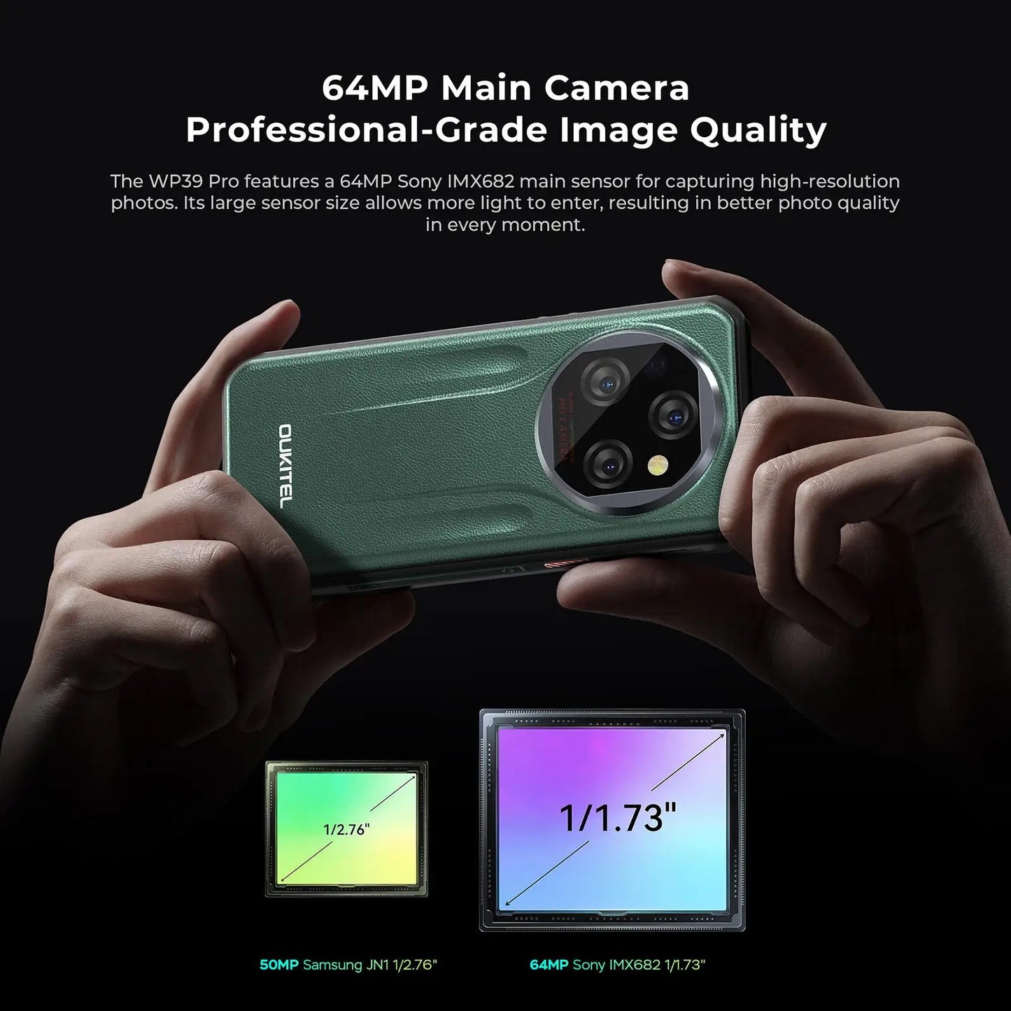 Oukitel WP39 Pro 5G Rugged Phone 12GB+512GB 6.6" 2.4K Screen Android 14 MediaTek Dimensity 6300+ 11000mAh Battery NFC Smartphone