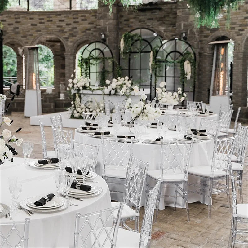 50 Pcs Hot Crystal Chiavari Detachable Clear Acrylic Resin Funiture Wedding Chair For Wedding Moment Or Hotel Party