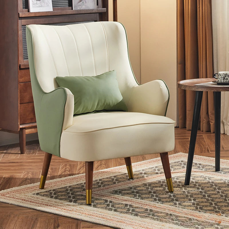 Elastic Ottoman Armrest Chair Leather Green Beaty Meditation Lazy Chair Balcony Relax Cadeiras De Sala De Estar Furniture