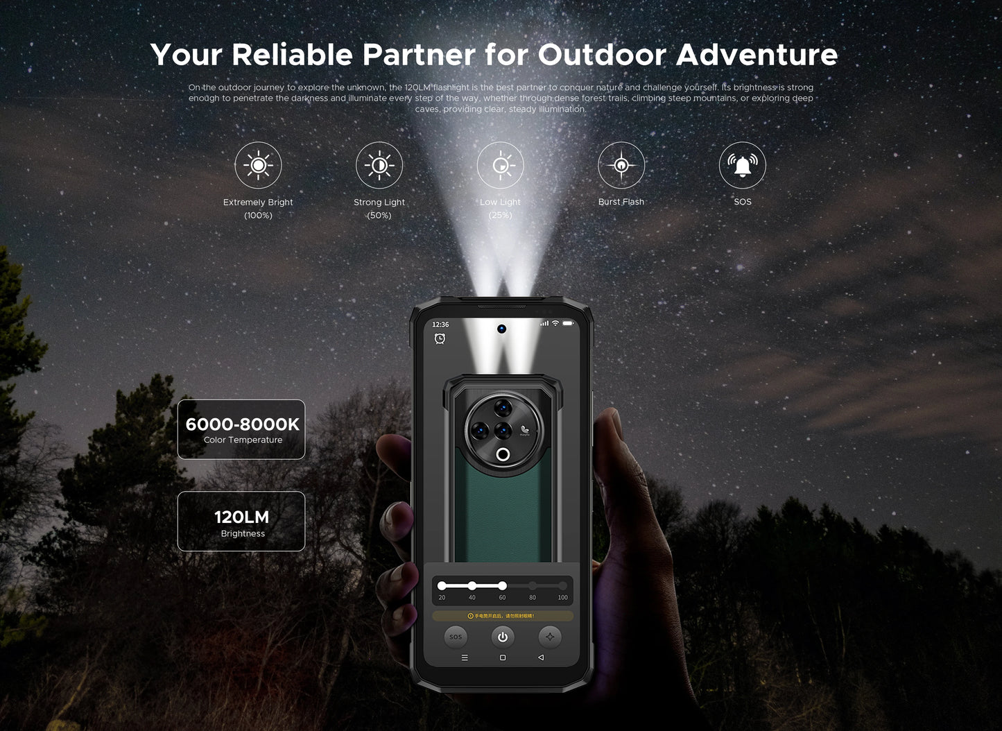 DOOGEE Fire 6 Power Rugged Smartphone 6.56" IPS Screen 15500mAh Battery Unisoc T606 8GB+256GB 50MP Camera Android 14 NFC