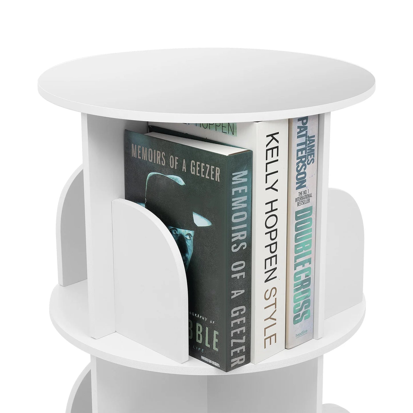 40x59.5cm 2-Tier Freestanding Rotating Bookshelf Suitable for Bedrooms, Living Rooms, Children's Rooms, Study Rooms