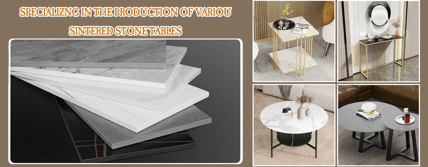 LUVODI Luxury Sofa Side Coffee Table White Square Marble End Table for Living Room Bedroom Balcony