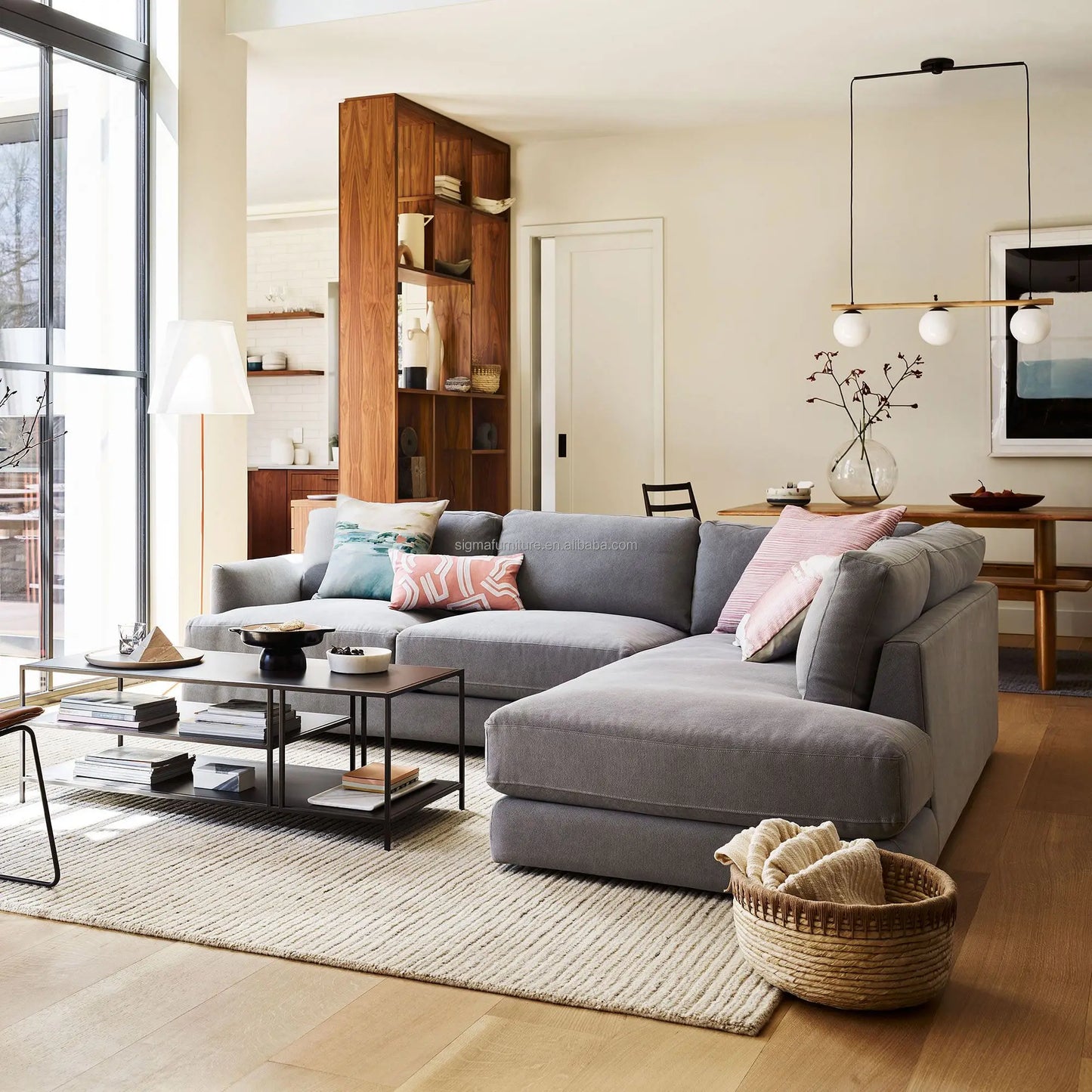 Modern Style Hotel Reception Salon Sofa Home Furniture Chaise Sectional 2 Piece U Shape Living Room Sofas