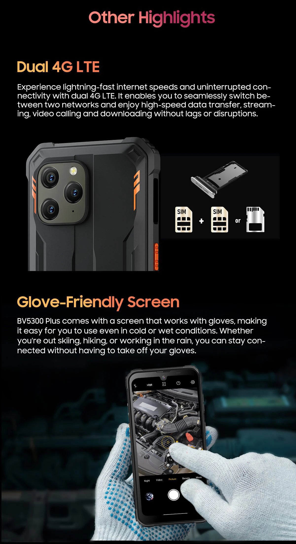 Blackview BV5300 Plus Rugged Smartphone Android 13 Octa-core G72 6.1'' HD Display 8GB 128GB Mobile Phone 13MP 6580mAh Cellphone