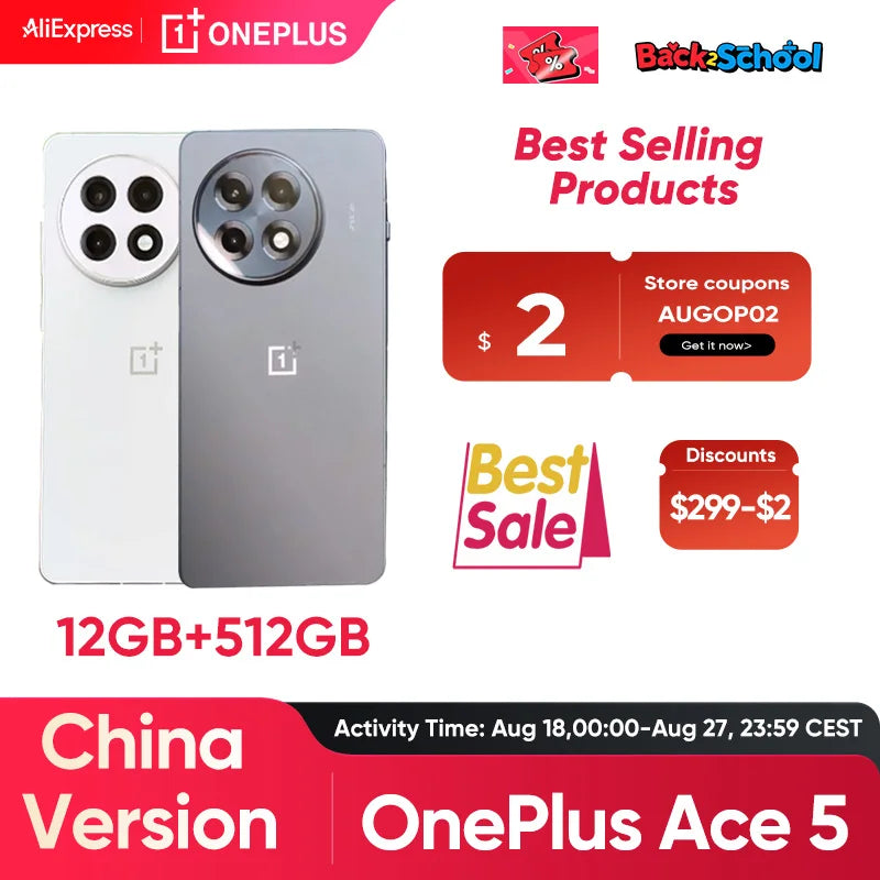 New Oneplus Ace 5 5G Smartphone Snapdragon 8 Gen 3 6.78" AMOLED 120hz Display 6415mAh 80W Charger 50.0MP Camera Android 15.0 OTA