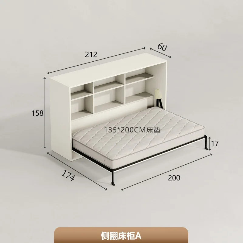 Multifunctional rollover invisible bed modern desk wardrobe integrated folding bed wall bed space saving