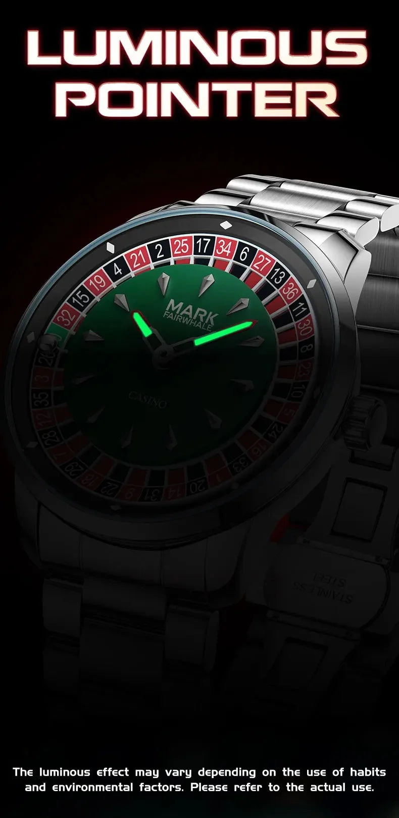 Mark Fairwhale 2025 New Top Brand Men Quartz Watch Arabic numerals Rotating Dial Roulette Automatic Watch Diamond Luminous Hand