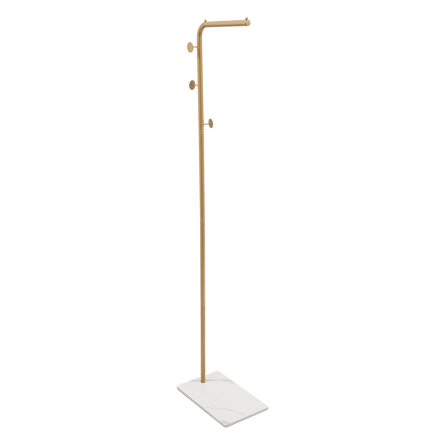 Modern Free Standing Coat Rack with 3 Hooks and Slate Base, Perfect for Organizing Clothes, Bags, and Accessories in Small