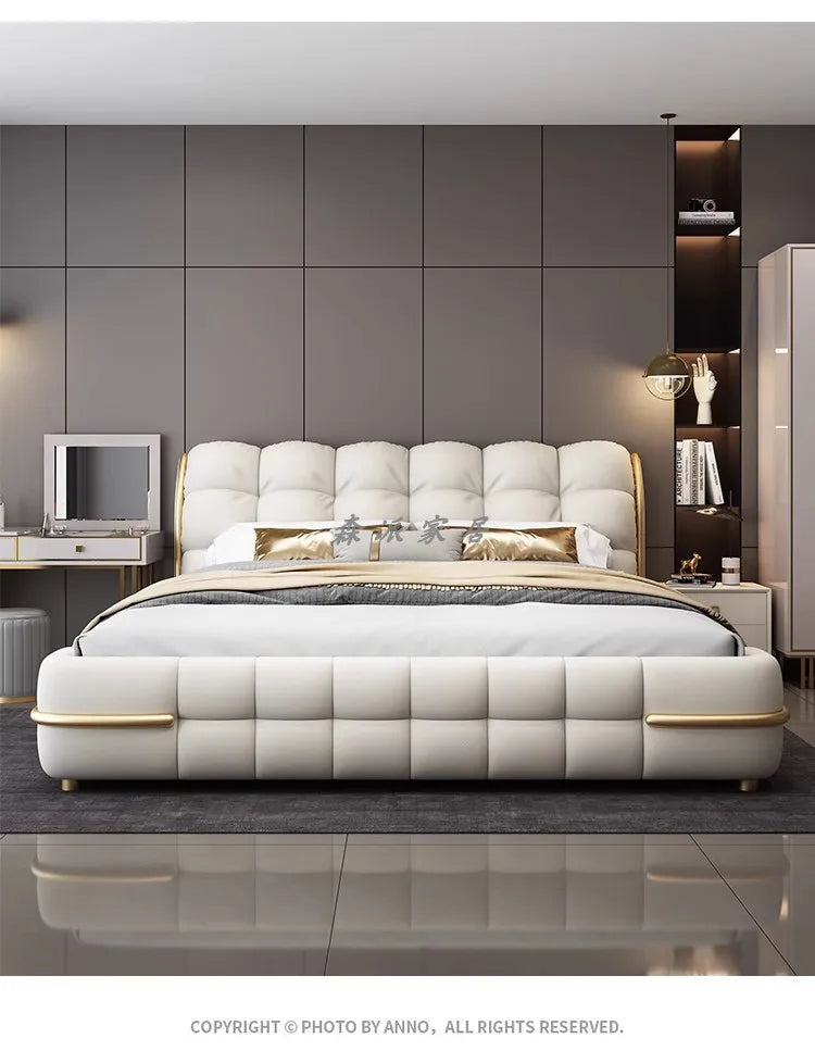 Aesthetic Luxury Unique Bed Queen Elastic Bedroom Double Bed Sleeping 180x200 Camas De Matrimonio Dormitorio Home Decoration