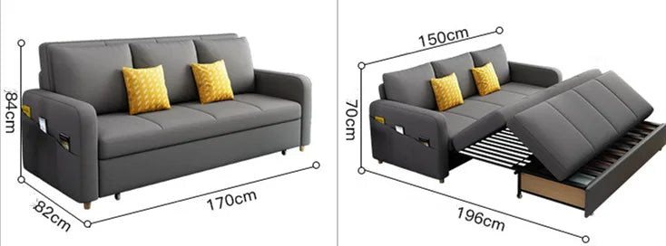Space Saving Multi-purpose Living Room Set Furniture Modern Fabric Folding Sofa Bed