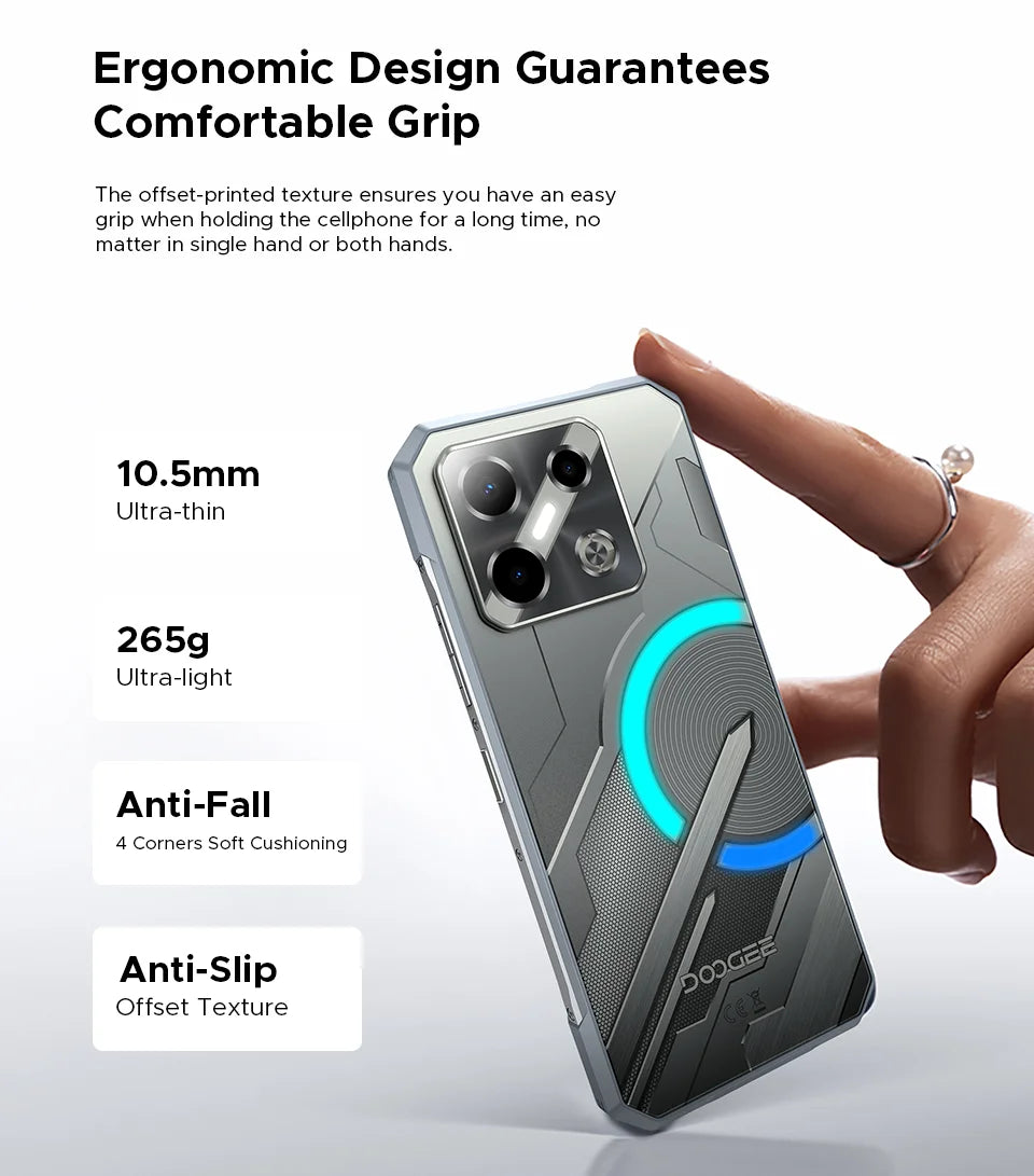 Global Version DOOGEE Blade GT Play Rugged Phone 20(8+12)GB 256GB 6.72” FHD+ 120Hz LED Light Effect Dimensity 7025 50MP Camera