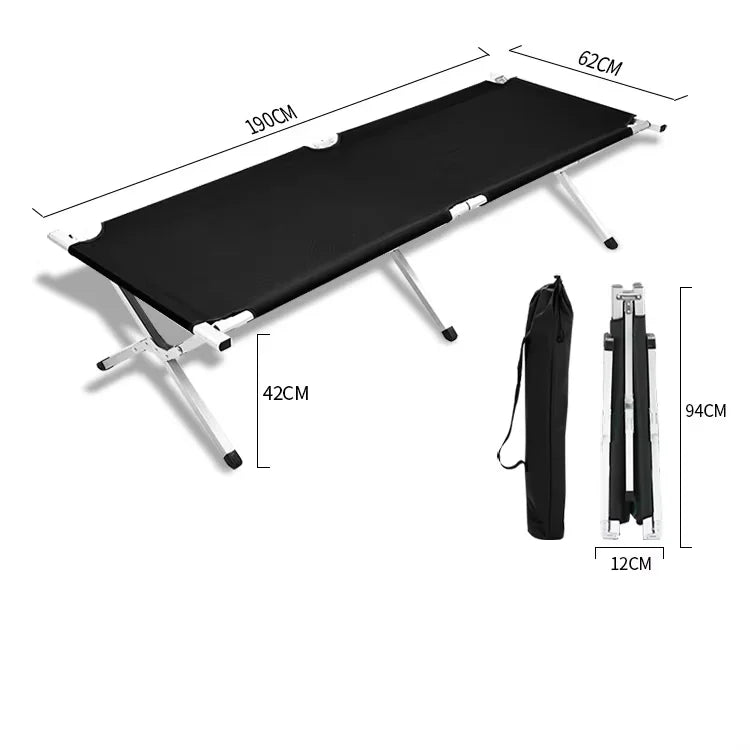 Custom Ultra Lightweight Aluminum Alloy Folding Cot Outdoor Camping Marching Tactical Bed Ultra Wide and Comfortable