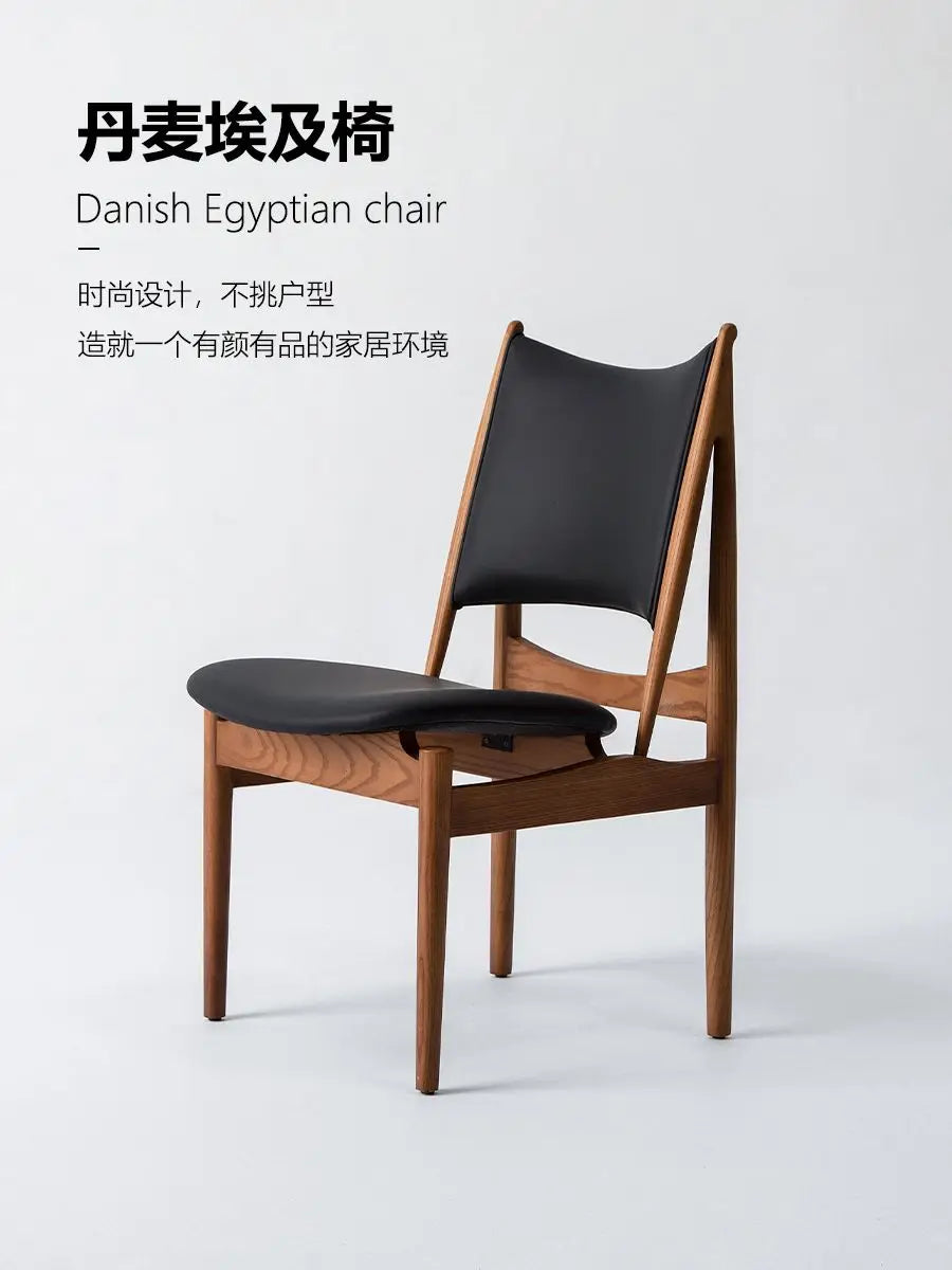 Solid Wood Dining Chair - Nordic Retro Danish Design, Wabi-Sabi Style for Hotel & Restaurant