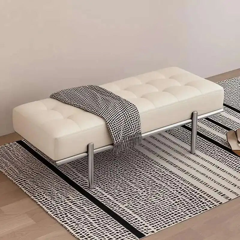 Entrance Porch Soft Shoe Bench Living Room Sofa Bench Bedroom Bed End Bench Metal Frame Integrated Benchs Minimalist Furniture