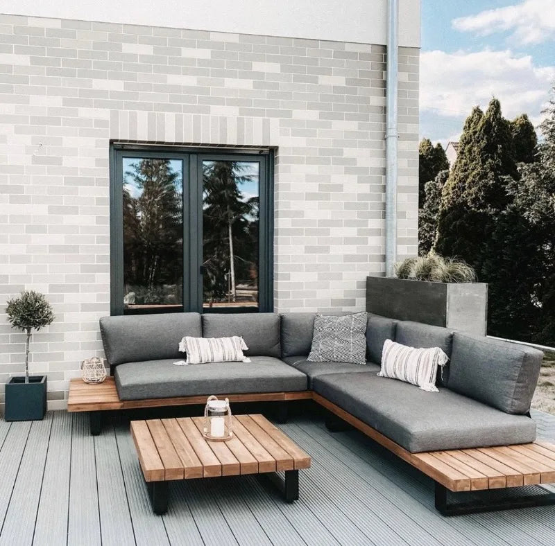 Outdoor Garden Sofa Set Furniture Waterproof Cloth Aluminum Frame Sofa Set with Seat Cushion Outdoor Furniture Sofa Combination