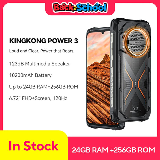 Cubot KingKong Power 3, Rugged Smartphone Android, 123dB Speaker, Helio G99,120Hz 6.72" Screen,Up to 24GB+256GB,10200mAh Battery