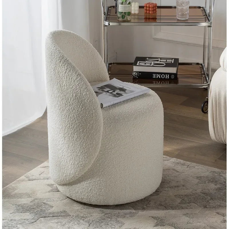 Professional Backrest Chair for Bedroom, Vanity Stool, Minimalist Makeup Seat, French Style, Home Furniture, Elegant