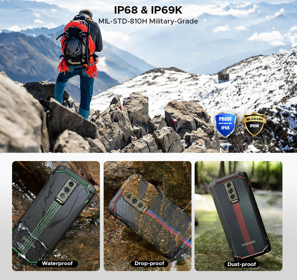 Global Version DOOGEE Blade10 Energy Rugged Phone Ultra-thin Android 15 6150mAh Battery 6.56'' Screen Widevine L1 Smartphone