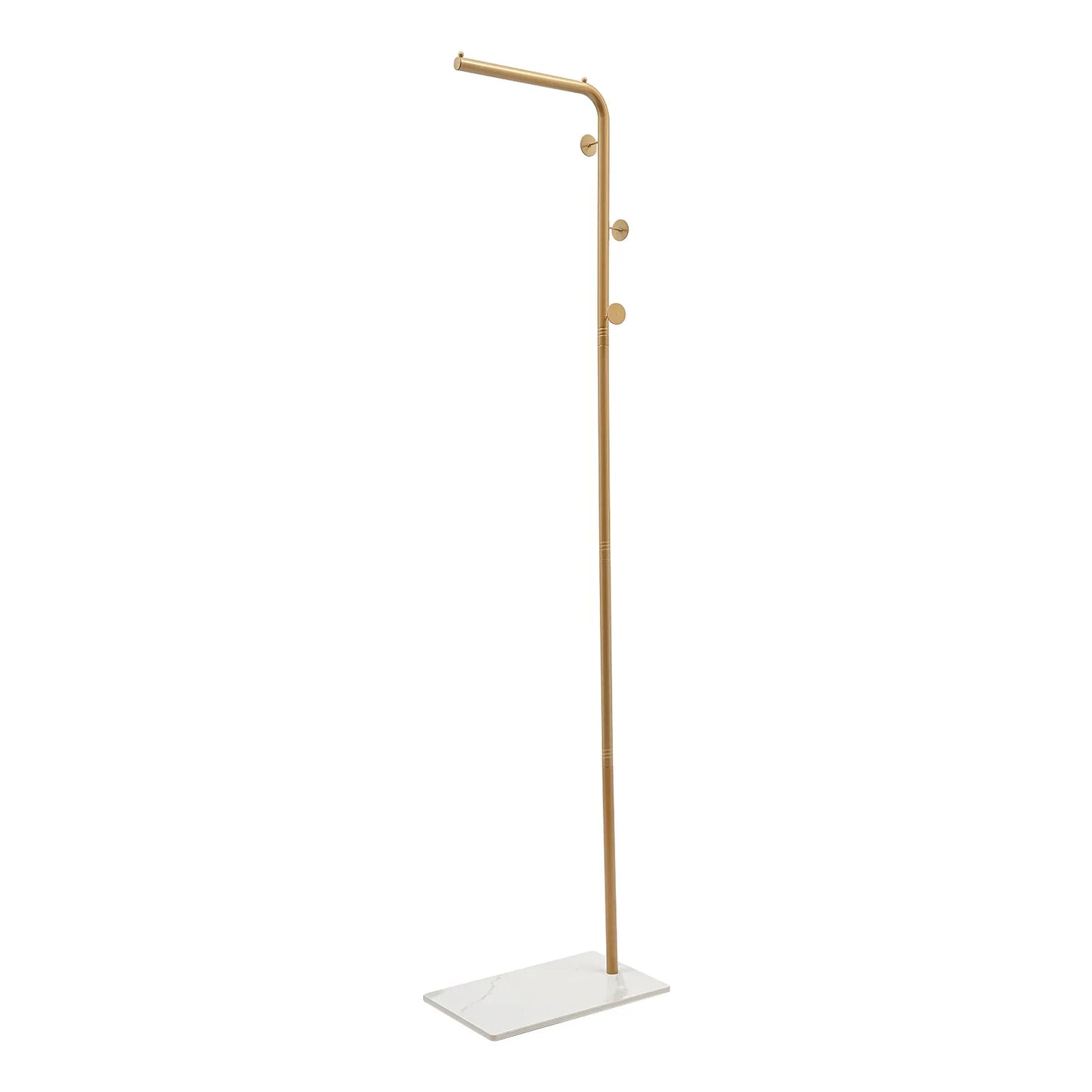 Modern Free Standing Coat Rack with 3 Hooks and Slate Base, Perfect for Organizing Clothes, Bags, and Accessories in Small