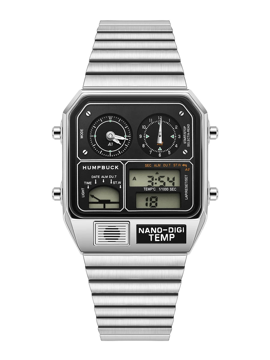 HUMPBUCK Digital Watches for Men Classic Themes Multifunctional Wristwatch with Temperature Stopwatch Dual Time and Calendar