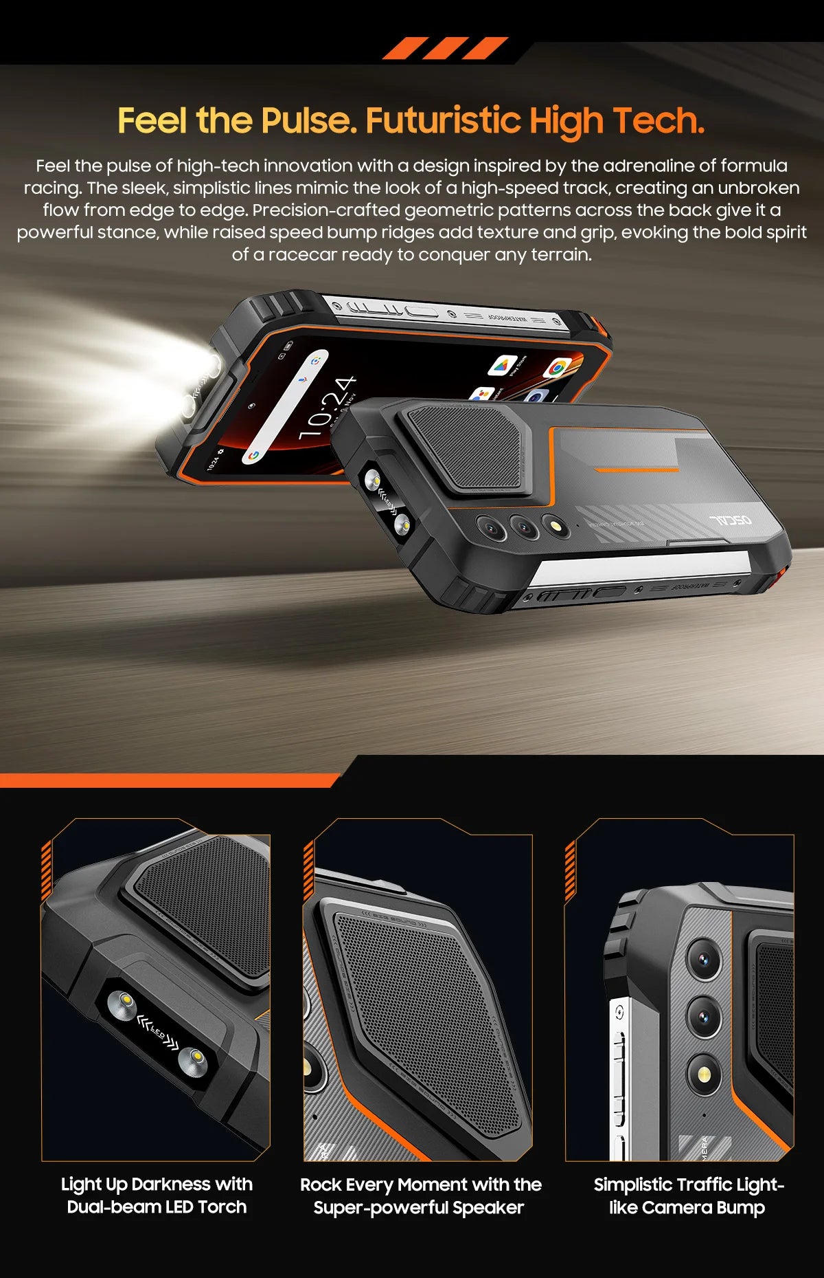 Blackview OSCAL PILOT 1 Rugged Phone, 6GB 256GB Smartphone Helio G81, 6.67'' Display Mobile Phone With 15000mAh, NFC Cellphones